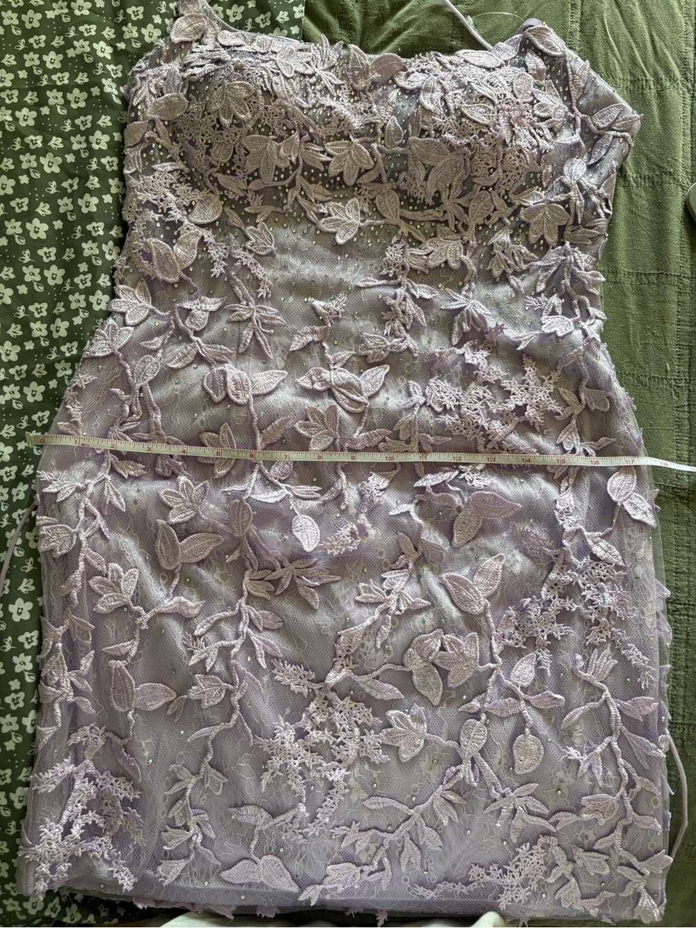 Elegant Lavender Lace Mini Homecoming Dress - Picture 9 of 9